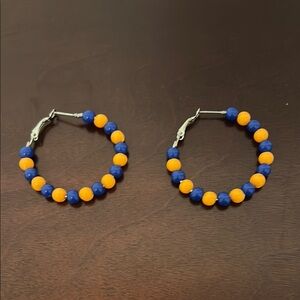 Orange and Blue University of Florida Hoop Earrings